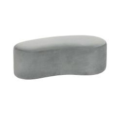 Pomax Poufs | Horta - Banc - Velours / Polyester - L 120 X W 60 X H 36 Cm - Gris Clair