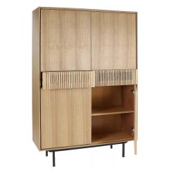 Pomax Armoires | Atlanta - Armoire - Mdf / Placage De Bois / Metal - L 115 X W 40 X H 170 Cm - Naturel