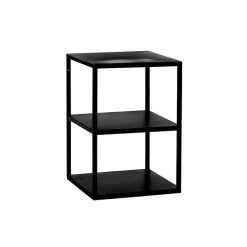 Pomax Etageres Murales | Eszential - Etagere/Table D'Appoint - Metal / Bois - L 30 X W 30 X H 40 Cm - Noir