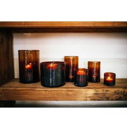 Pomax Photophores / T-Lights | Patti - Photophore - Verre - Dia 12,5 X H 20 Cm - Ambre