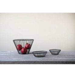 Pomax Saladiers / Plats A Servir | Rail - Bol De Fruits - Metal - Dia 40 X H 10 Cm - Noir