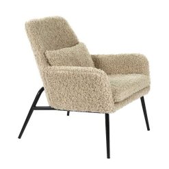 Pomax Canapes | Hailey - Chaise Relax - Polyester / Fer - L 66 X W 75 X H 77 Cm - Beige