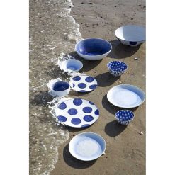 Pomax Vaisselle | Kimono - Assiette Plat - Ceramique - Bleu Marine - Dia 28,3Cm