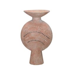 Pomax Vases | Roussilon - Vase - Faience - L 14 X W 17 X H 28 Cm - Rose