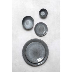 Pomax Vaisselle | Pauline - Assiette A Dessert - Gres - Dia 20,5 X H 2,5 Cm - Gris