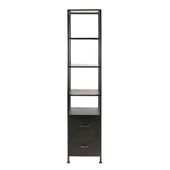 Pomax Etageres | Typographic - Etagere - Metal - L 41 X W 43 X H 180,5 Cm - Noir