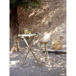 Pomax Tables | Havana - Table Haute - Bois De Teck - L 70 X W 70 X H 105 Cm - Naturel