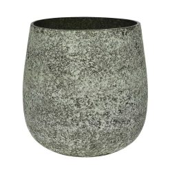 Pomax Cache-Pots | Rock - Pot A Fleurs - Verre - Dia 25 X H 25 Cm - Gris