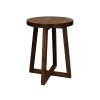 Pomax Tables Basses | Burgas - Table D'Appoint - Bois De Mangier - Dia 36 X H 46 Cm - Noyer