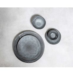 Pomax Vaisselle | Pauline - Assiette Aperitif - Gres - Dia 14 X H 1,8 Cm - Gris