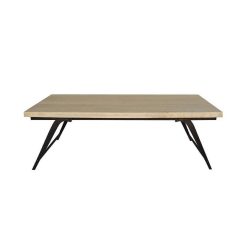 Pomax Tables Basses | Ohio - Table Basse - Bois De Mangier / Metal - L 125 X W 75 X H 38 Cm - Naturel