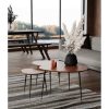 Pomax Tables Basses | Axio - Set/3 Tables D'Appoint - Bois D'Acacia - L 40/54/74 X W 40/52/68 X H 36/41/45 Cm - Naturel