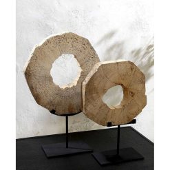 Pomax Objets De Decoration | Avilla - Objet Deco - Bois / Metal - L 25 X W 10,3 X H 42,5 Cm - Naturel