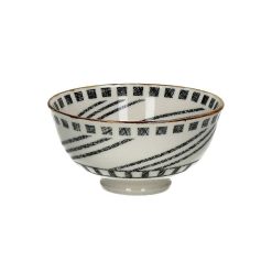 Pomax Vaisselle | Alto - Bol A Cereales - Porcelaine - Dia 12 X H 6 Cm - Noir/Blanc