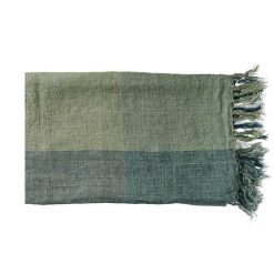 Pomax Plaids | Indian Summer - Plaid/Nappe De Table - Lin - L 170 X W 130 Cm - Vert