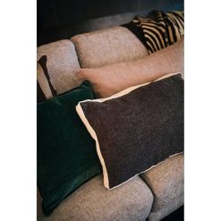 Pomax Coussins | Borders - Coussin - Lin / Velours - L 60 X W 40 Cm - Brun