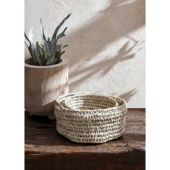 Pomax Bols & Paniers | Campo - Set/3 Paniers - Palmier / Canne - Dia 20/25/32 X H 13 Cm - Naturel