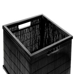 Pomax Concepts Modulaires | Shadow - Panier - Bambou / Bois - L 31 X W 30 X H 27 Cm - Noir