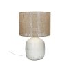 Pomax Lampes De Table | Esme - Lampe De Table - Ceramique / Metal - Dia 33 X H 48 Cm - Blanc