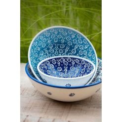 Pomax Saladiers / Plats A Servir | Santorini - Saladier - Faience - Dia 25 X H 9 Cm - Aqua