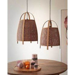 Pomax Suspensions | Minos - Lampe Suspendue - Bambou - Dia 42 X H 61 Cm - Rouille