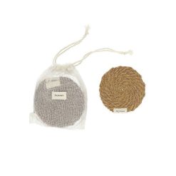 Pomax Linge De Table | Eckoo - Set/4 Sous-Verres - Fibre De Coco - Dia 10 Cm - Brun