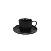 Pomax Vaisselle | Porcelino Experience - Tasse & Soucoupe - Gres - Dia 16 X H 9 Cm - Noir