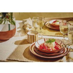 Pomax Vaisselle | Mykonos - Assiette Plate - Porcelaine - Dia 27 X H 2,5 Cm - Rouille