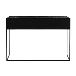 Pomax Consoles | Eszential - Meuble Console Avec 2 Tiroirs - Metal / Bois De Sapin - L 120 X W 30 X H 80 Cm - Noir