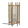 Pomax Lampes De Table | Kasai - Lampe De Table - Lin / Bambou - Dia 18,5 X H 36 Cm - Naturel