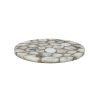 Pomax Concepts Modulaires | Agata - Dessus De Table - Pierre D'Agate - Dia 45 X H 2 Cm - Blanc