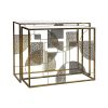 Pomax Consoles | Lace - Set/2 Meubles Console - Metal / Verre - L 100/90 X W 35/32 X H 75/70 Cm - Or