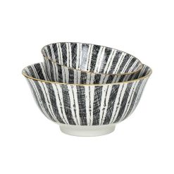 Pomax Vaisselle | Alto - Bol A Cereales - Porcelaine - Dia 12 X H 6 Cm - Noir/Blanc