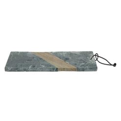 Pomax Planches A Decouper | Oregon - Planche A Decouper - Marbre / Bois D'Acacia - L 42 X W 16 X H 1,5 Cm - Vert