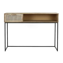 Pomax Consoles | Angela - Console - Bois De Mangier / Metal - L 120 X W 40 X H 85 Cm - Naturel