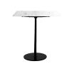 Pomax Tables | Bistro - Table A Diner - Marbre / Metal - L 70 X W 70 X H 76 Cm - Blanc