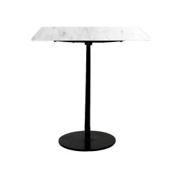 Pomax Tables | Bistro - Table A Diner - Marbre / Metal - L 70 X W 70 X H 76 Cm - Blanc