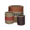 Pomax Bols & Paniers | Sumbawa - Set/3 Paniers - Jonc De Mer - Dia 15/20/30 X H 17/22/27 Cm - Mix De Couleurs