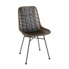 Pomax Chaises | Cappuccino - Chaise - Rotin / Metal - L 43 X W 52 X H 82 Cm - Brun Fonce