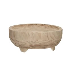 Pomax Bols & Paniers | Comm - Plateau - Bois De Paulownia - Dia 35 X H 13 Cm - Naturel