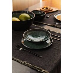 Pomax Vaisselle | Mirha Esmeralda - Assiette A Dessert - Gres - Dia 21,5 X H 2,1 Cm - Vert