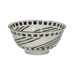 Pomax Vaisselle | Alto - Bol A Soupe - Porcelaine - Dia 15 X H 7 Cm - Noir/Blanc