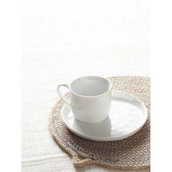 Pomax Vaisselle | Porcelino White - Tasse & Soucoupe - Porcelaine - Dia 14 X H 6 Cm