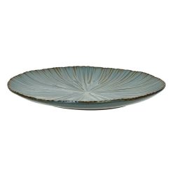 Pomax Vaisselle | Mysa - Assiette Plate - Porcelaine - Dia 26,2 X H 2,6 Cm - Gris Bleu