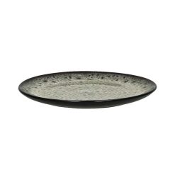 Pomax Vaisselle | Mirha Jasper - Assiette A Dessert - Gres - Dia 21,5 X H 2,1 Cm - Noir/Blanc