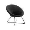 Pomax Canapes | Garbo - Chaise Relax - Velours / Metal - L 75 X W 67 X H 73 Cm - Noir