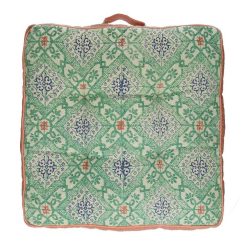 Pomax Coussins De Sol | Zelliges - Coussin De Sol - Coton / Viscose - L 50 X W 50 X H 8 Cm - Vert