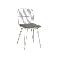 Pomax Chaises | Ombra - Chaise - Metal - L 54 X W 43 X H 83 Cm - Gris Clair