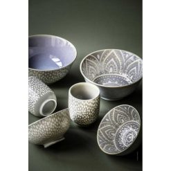 Pomax Vaisselle | Aritmo - Bol A Soupe - Porcelaine - Dia 15 X H 7 Cm - Gris Bleu