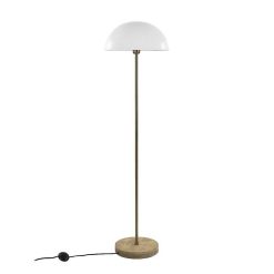 Pomax Lampadaires | Suzette - Lampadaire - Fer / Bois De Manguier - Dia 39 X H 144 Cm - Blanc